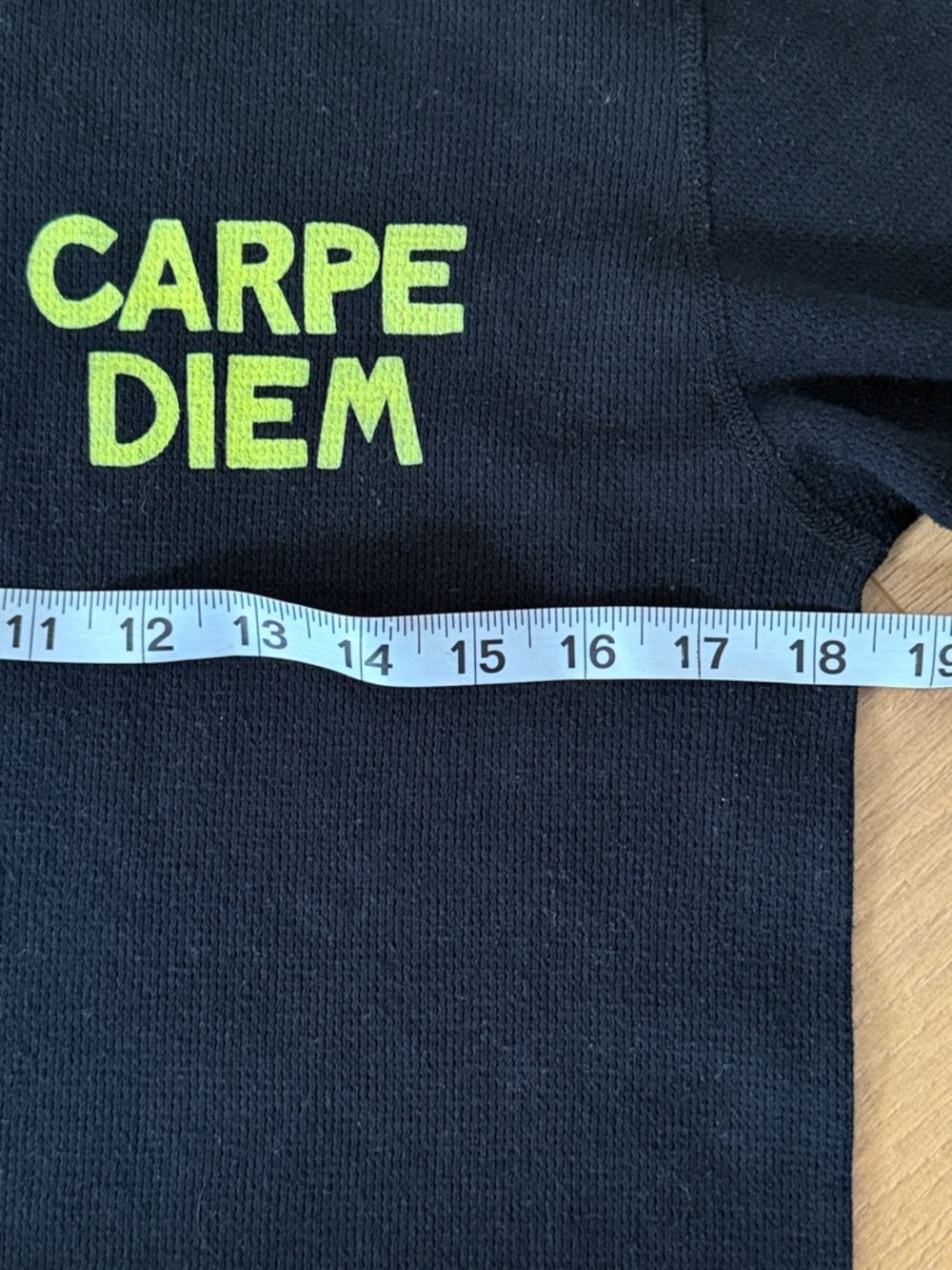 Aviator Nation Black Long Sleeve Tee with Yellow 'Carpe Diem' Text - Picture 5 of 11
